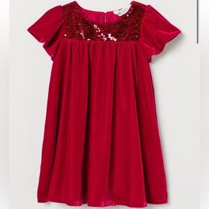 H&M Red Velvet and Sequin Dress ♥️